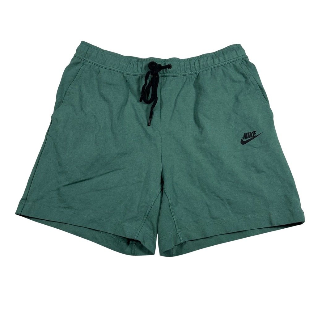 Nike Tech Fleece Shorts Mens Large Green Zipper Pockets Sportswear Athleisure